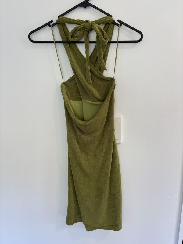 perfect stranger green dress Perfect Stranger Ginny Asymmetrical Twist Mini Dress Green – Universal Store main image 0